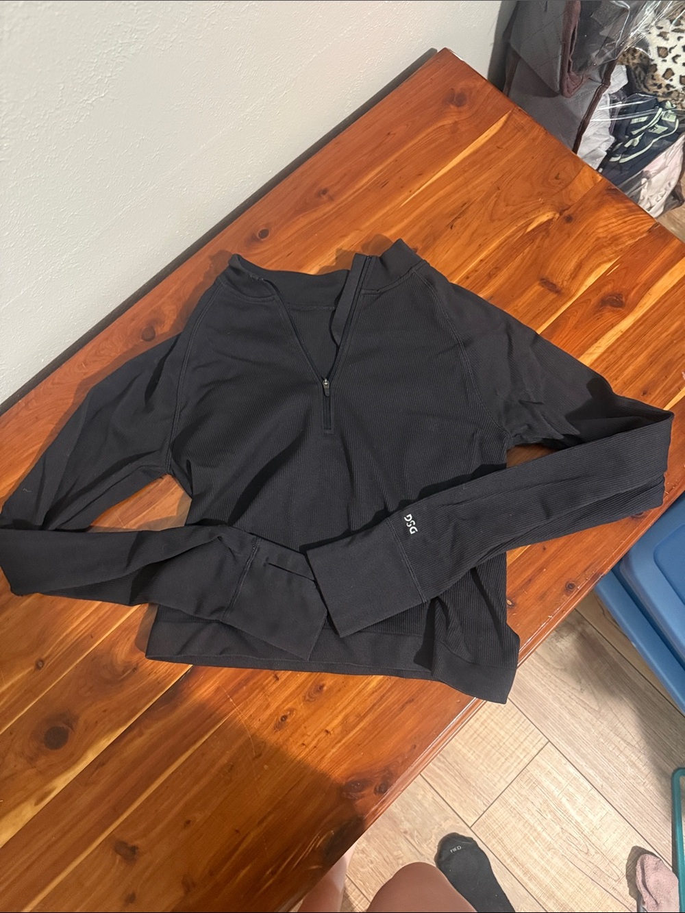 D&G Black Long Sleeve Half-Zip Sweatshirt